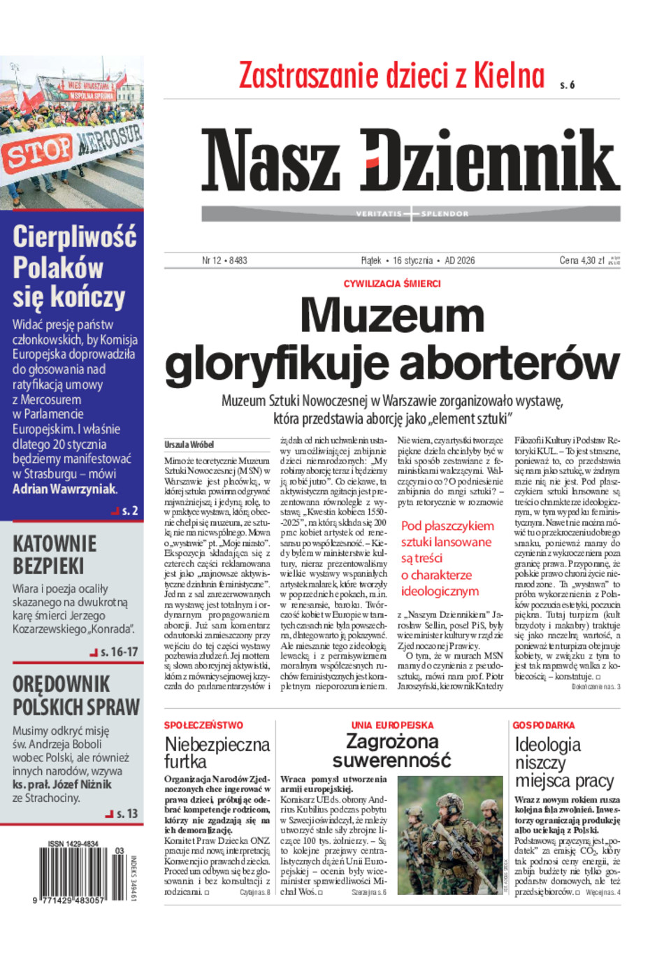 Nasz Dziennik, Piątek, 16 stycznia 2026, Nr 12 (8483)
