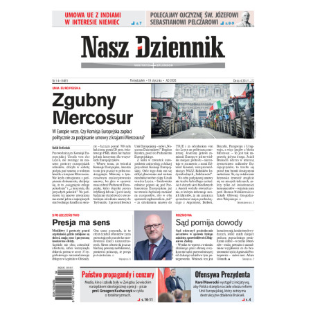 Nasz Dziennik, Poniedziałek, 19 stycznia 2026, Nr 14 (8485)