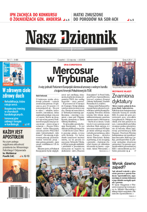 Nasz Dziennik, Czwartek, 22 stycznia 2026, Nr...