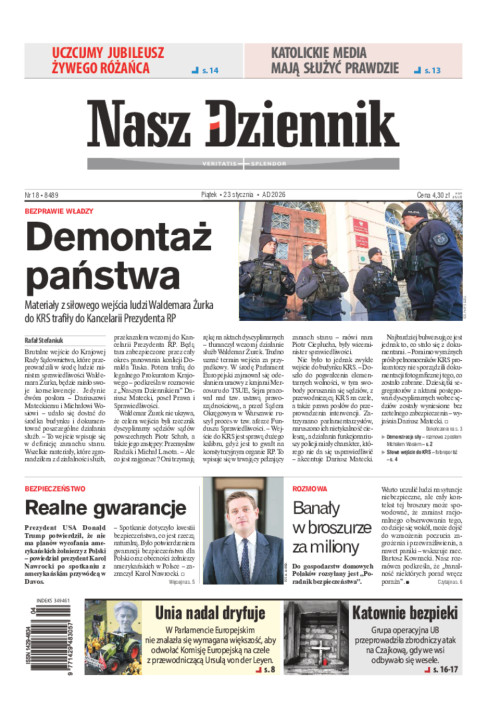 Nasz Dziennik, Piątek, 23 stycznia 2026, Nr 18...