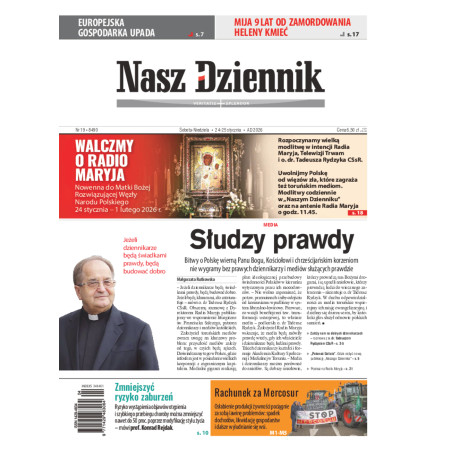 Nasz Dziennik, Sobota-Niedziela, 24-25 stycznia 2026, Nr 19 (8490)