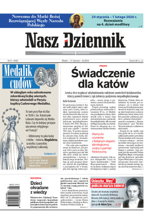 Nasz Dziennik, Wtorek, 27 stycznia 2026, Nr 21...