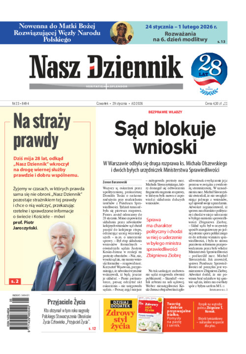 Nasz Dziennik, Czwartek, 29 stycznia 2026, Nr...