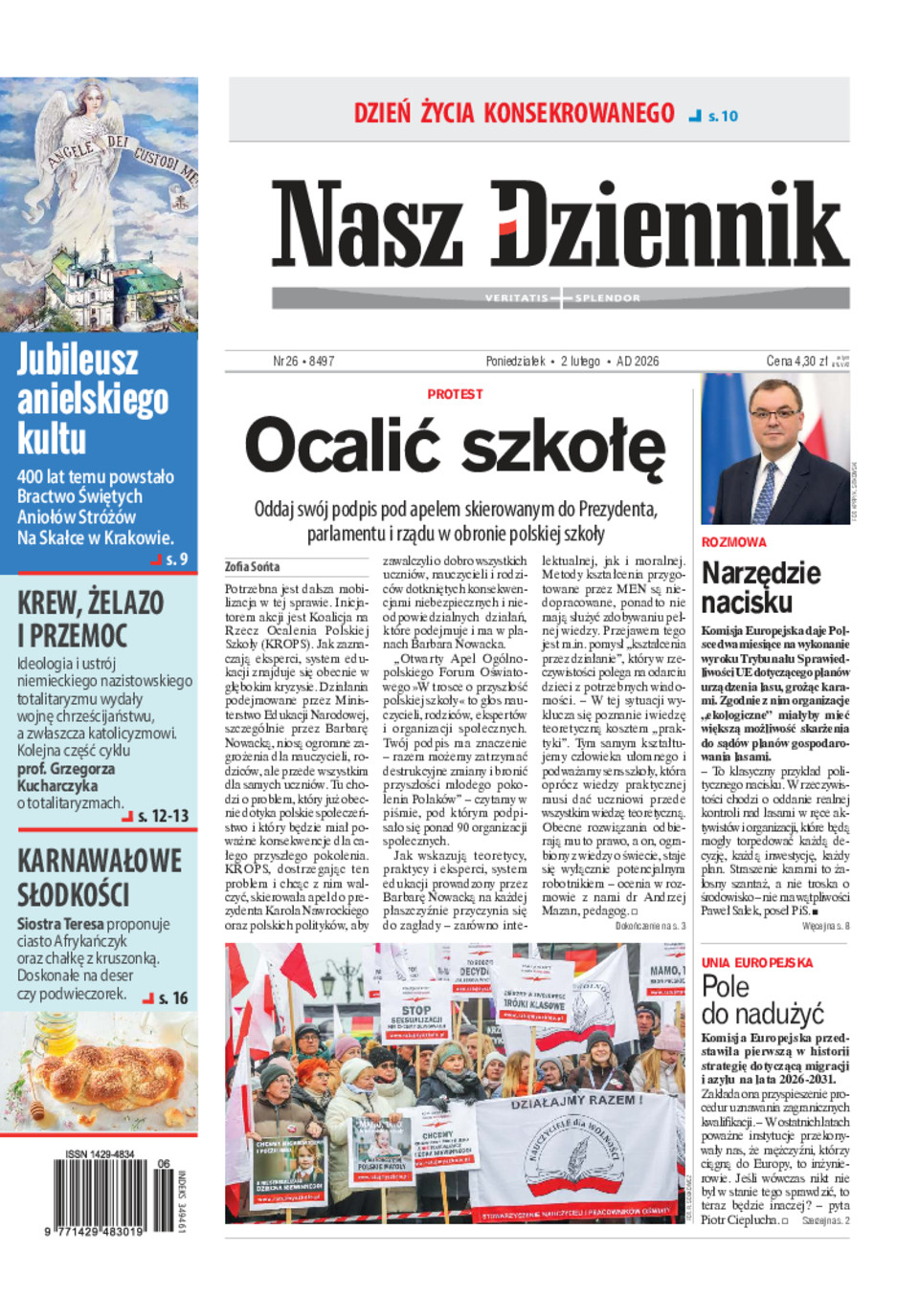 Nasz Dziennik, Poniedziałek, 2 lutego 2026, Nr 26 (8497)