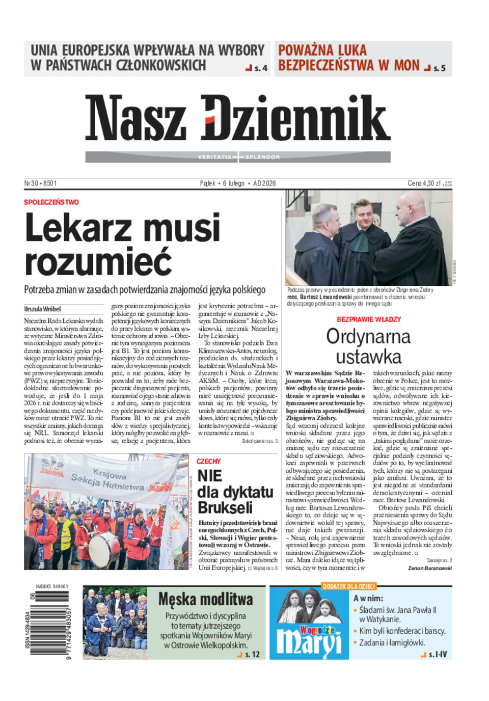 Nasz Dziennik, Piątek, 6 lutego 2026, Nr 30 (8501)