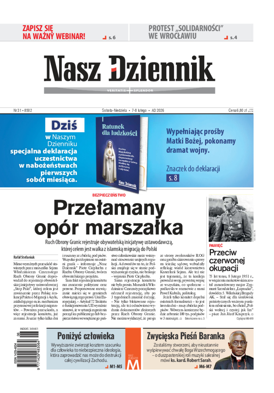 Nasz Dziennik, Sobota-Niedziela, 7-8 lutego 2026, Nr 31 (8502)