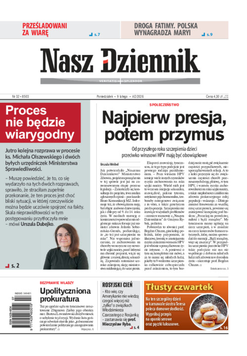 Nasz Dziennik, Poniedziałek, 9 lutego 2026, Nr...