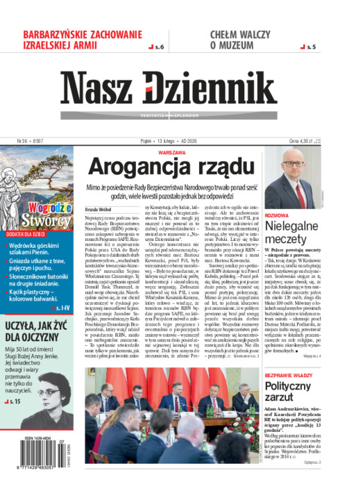 Nasz Dziennik, Piątek, 13 lutego 2026, Nr 36...