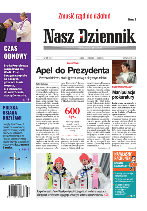 Nasz Dziennik, Środa, 18 lutego 2026, Nr 40 (8511)