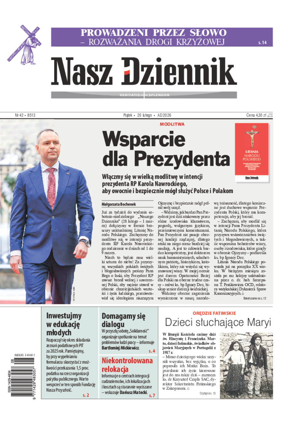 Nasz Dziennik, Piątek, 20 lutego 2026, Nr 42 (8513)