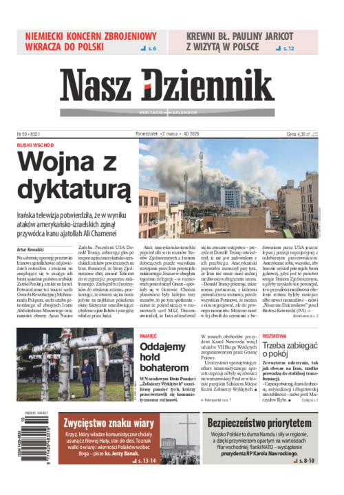 Nasz Dziennik, Poniedziałek, 2 marca 2026, Nr...
