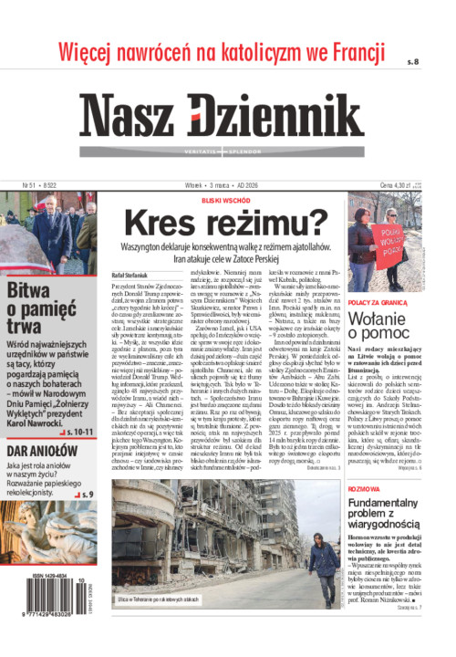 Nasz Dziennik, Wtorek, 3 marca 2026, Nr 51 (8522)
