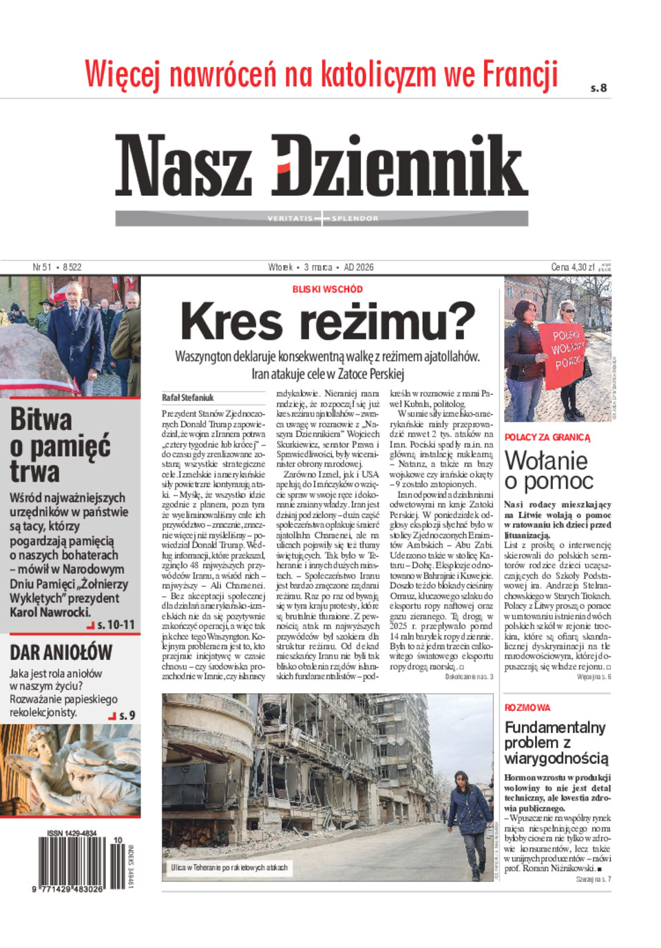 Nasz Dziennik, Wtorek, 3 marca 2026, Nr 51 (8522)