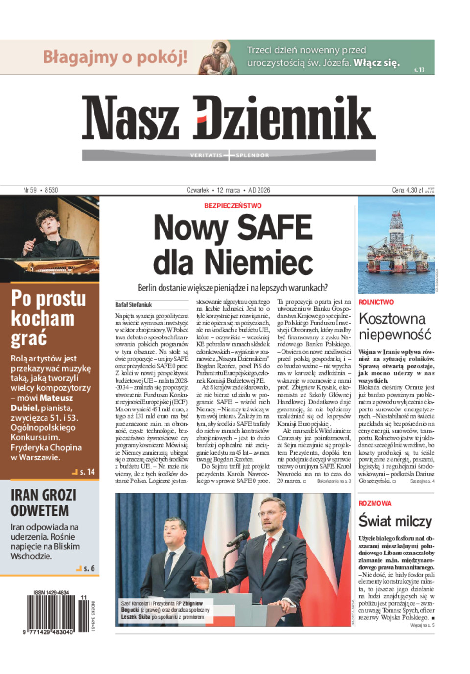 Nasz Dziennik, Czwartek, 12 marca 2026, Nr 59 (8530)