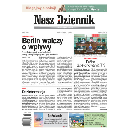 Nasz Dziennik, Piątek, 13 marca 2026, Nr 60 (8531)