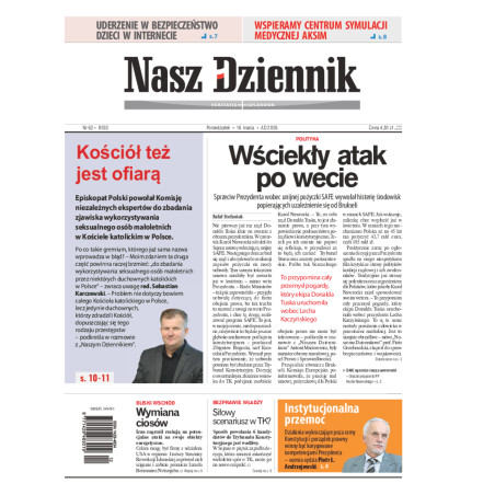 Nasz Dziennik, Poniedziałek, 16 marca 2026, Nr 62 (8533)