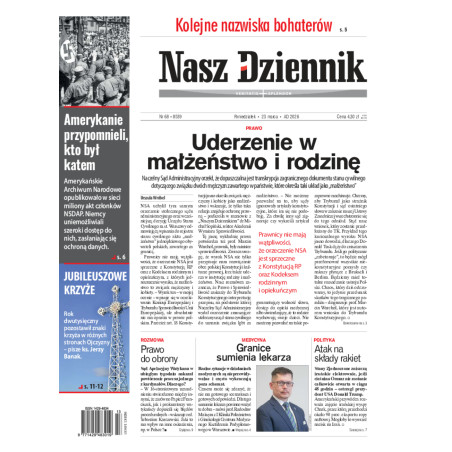 Nasz Dziennik, Poniedziałek, 23 marca 2026, Nr 68 (8539)