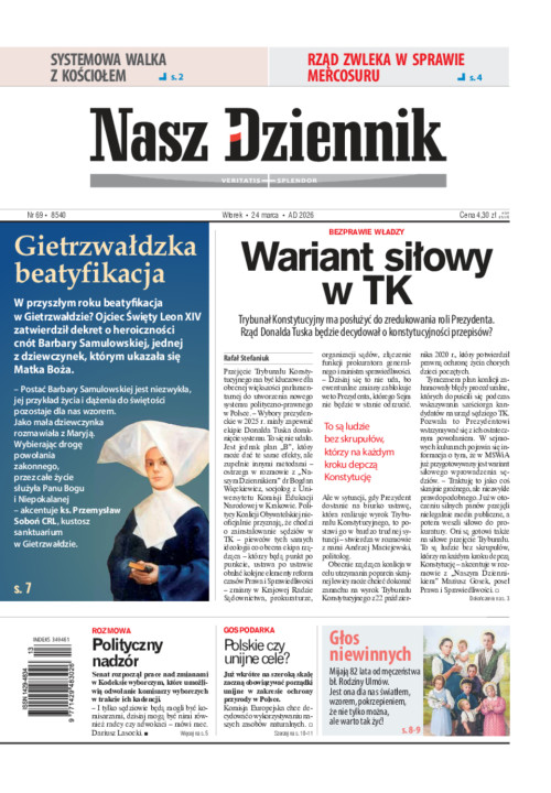 Nasz Dziennik, Wtorek, 24 marca 2026, Nr 69 (8540)