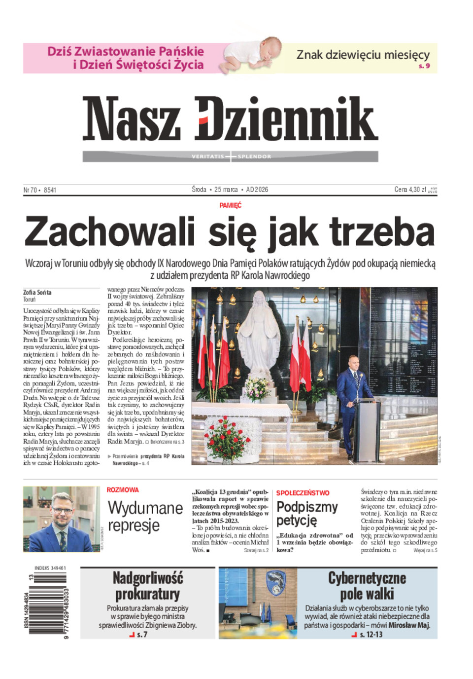 Nasz Dziennik, Środa, 25 marca 2026, Nr 70 (8541)
