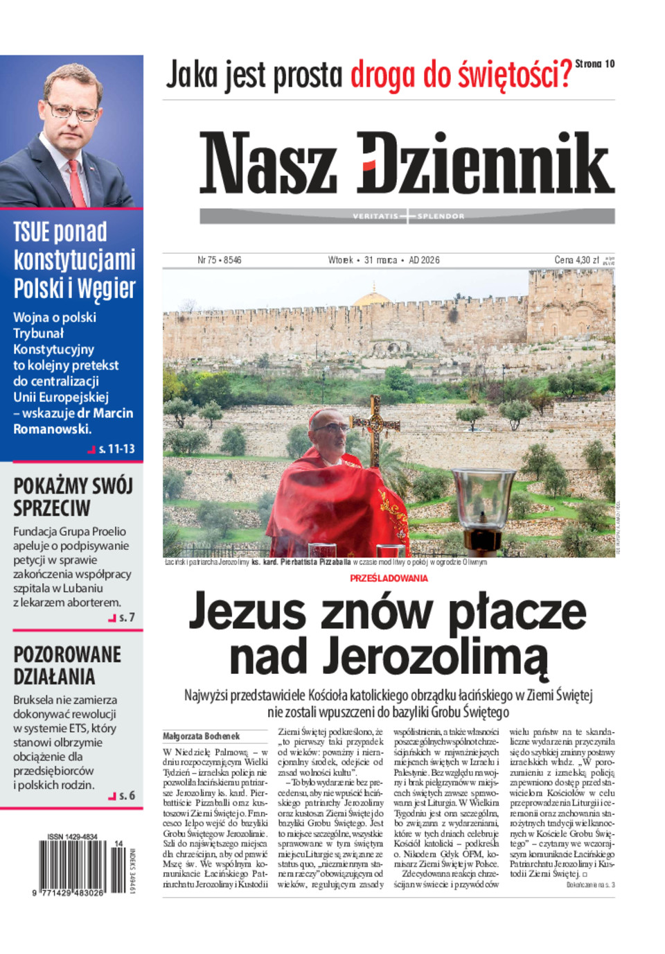 Nasz Dziennik, Wtorek, 31 marca 2026, Nr 75 (8546)