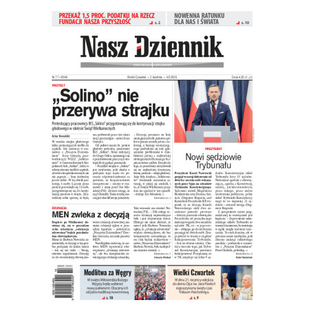 Nasz Dziennik, Wielki Czwartek, 2 kwietnia 2026, Nr 77 (8548)