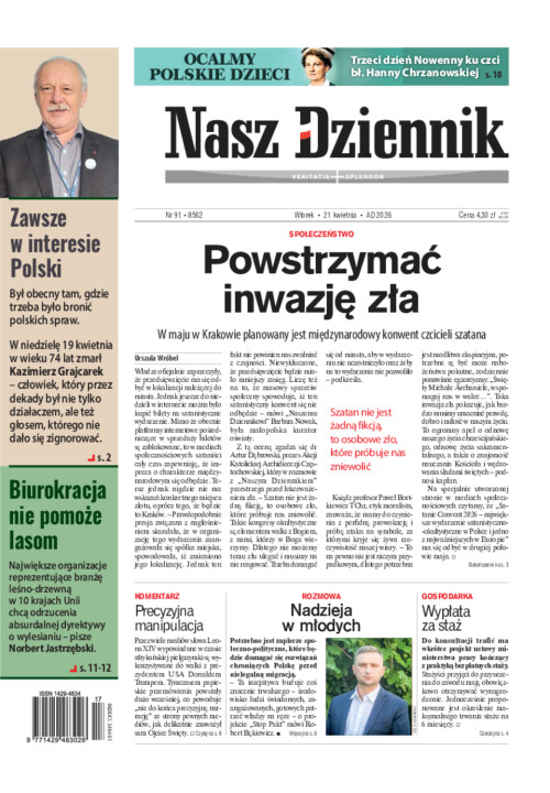 Nasz Dziennik, Wtorek, 21 kwietnia 2026, Nr 91...