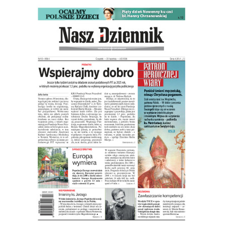 Nasz Dziennik, Czwartek, 23 kwietnia 2026, Nr 93 (8564)