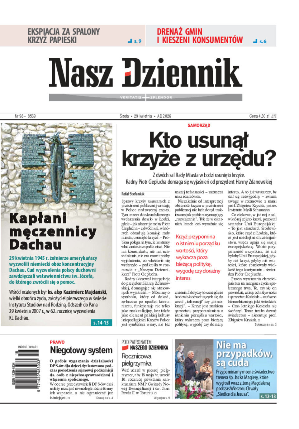 Nasz Dziennik, Środa, 29 kwietnia 2026, Nr 98 (8569)