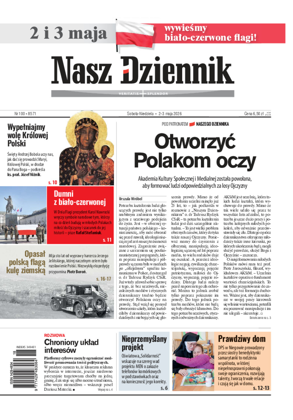 Nasz Dziennik, Sobota-Niedziela, 2-3 maja 2026, Nr 100 (8571)