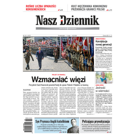 Nasz Dziennik, Poniedziałek, 4 maja 2026, Nr 101 (8572)