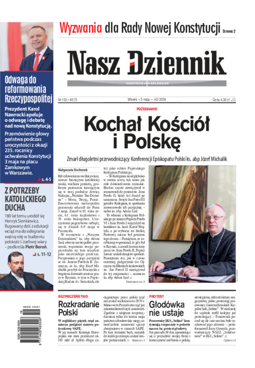 Nasz Dziennik, Wtorek, 5 maja 2026, Nr 102 (8573)