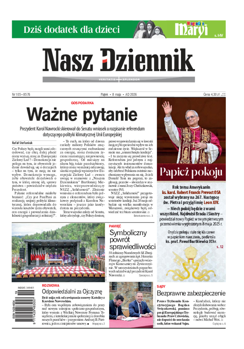 Nasz Dziennik, Piątek, 8 maja 2026, Nr 105 (8576)