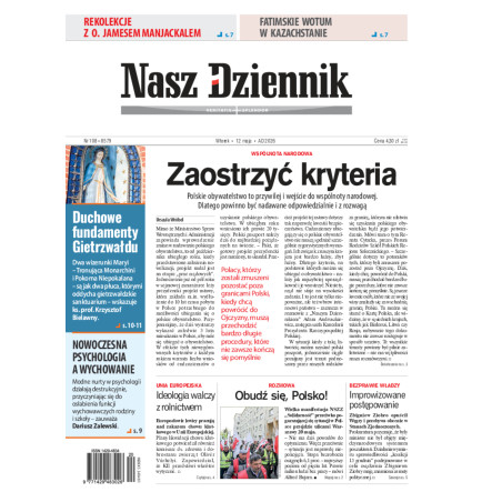 Nasz Dziennik, Wtorek, 12 maja 2026, Nr 108 (8579)