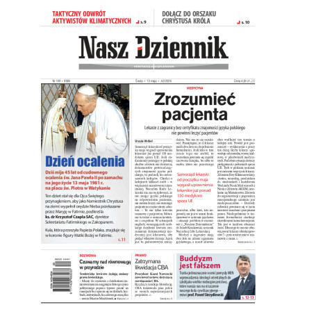 Nasz Dziennik, Środa, 13 maja 2026, Nr 109 (8580)