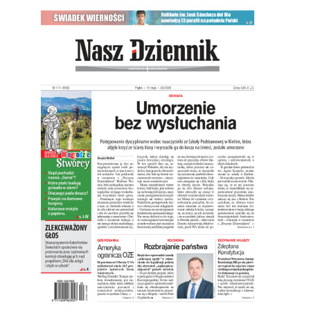 Nasz Dziennik, Piątek, 15 maja 2026, Nr 111 (8582)