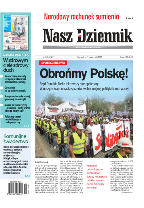 Nasz Dziennik, Czwartek, 21 maja 2026, Nr 116...