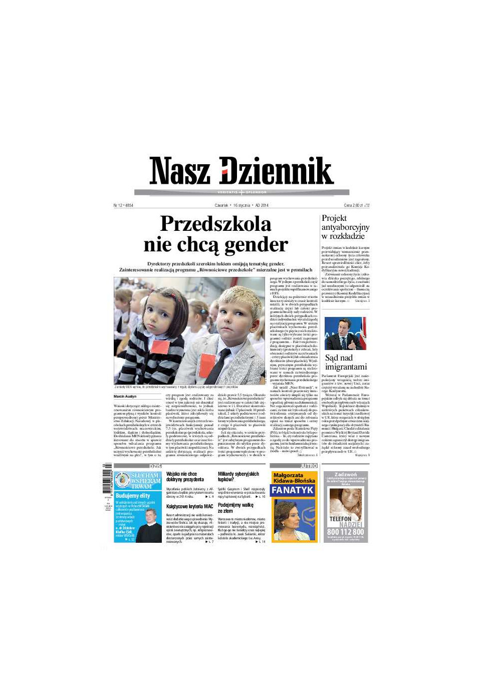 Nasz Dziennik z dnia 16.01.2014 wydanie PDF
