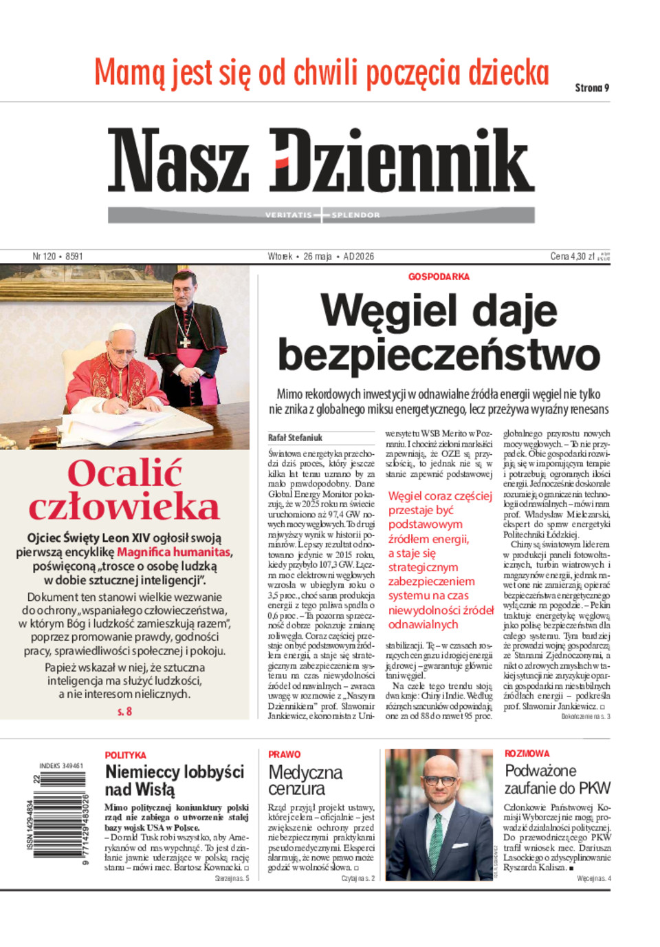 Nasz Dziennik, Wtorek, 26 maja 2026, Nr 120 (8591)