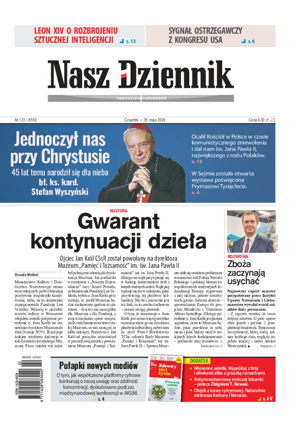 Nasz Dziennik, Czwartek, 28 maja 2026, Nr 122 (8593)