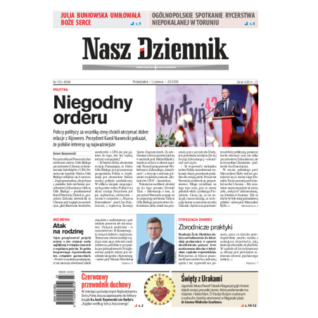 Nasz Dziennik, Poniedziałek, 1 czerwca 2026, Nr 125 (8596)
