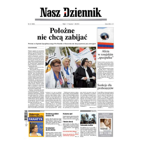 Nasz Dziennik z dnia 17.01.2014 wydanie PDF