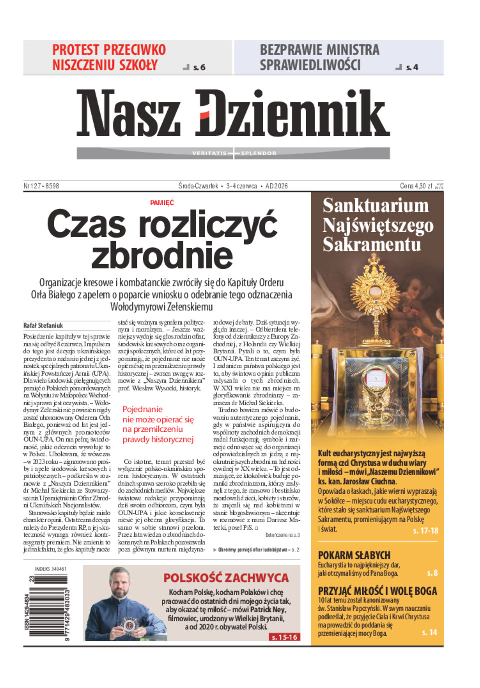 Nasz Dziennik, Środa-Czwartek, 3-4 czerwca 2026, Nr 127 (8598)