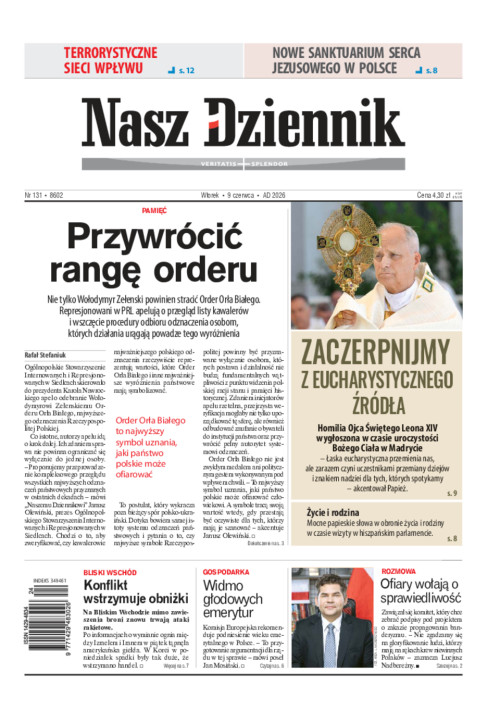 Nasz Dziennik, Wtorek, 9 czerwca 2026, Nr 131...
