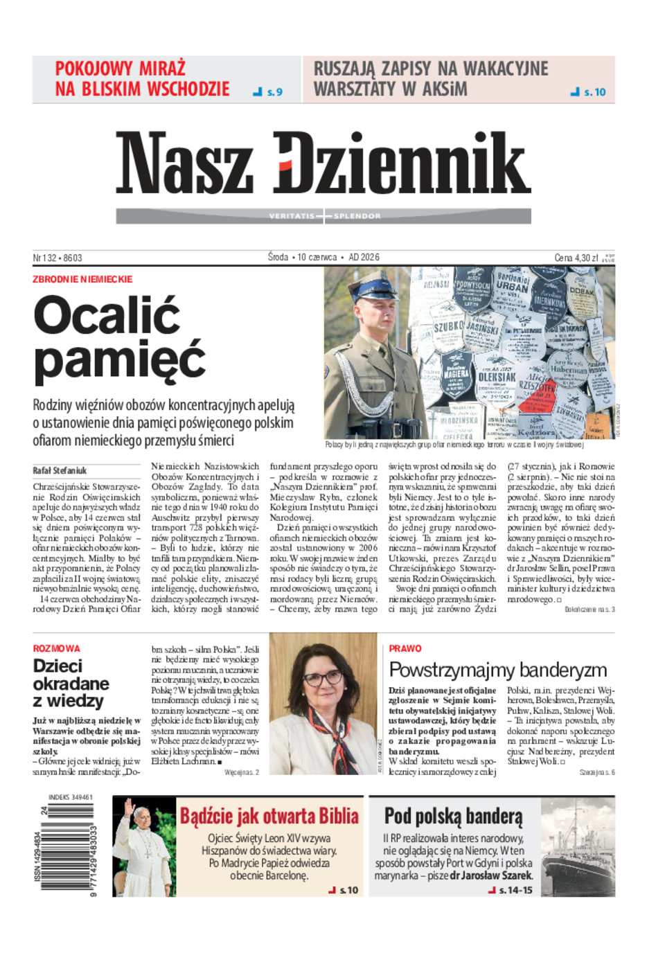 Nasz Dziennik, Środa, 10 czerwca 2026, Nr 132 (8603)