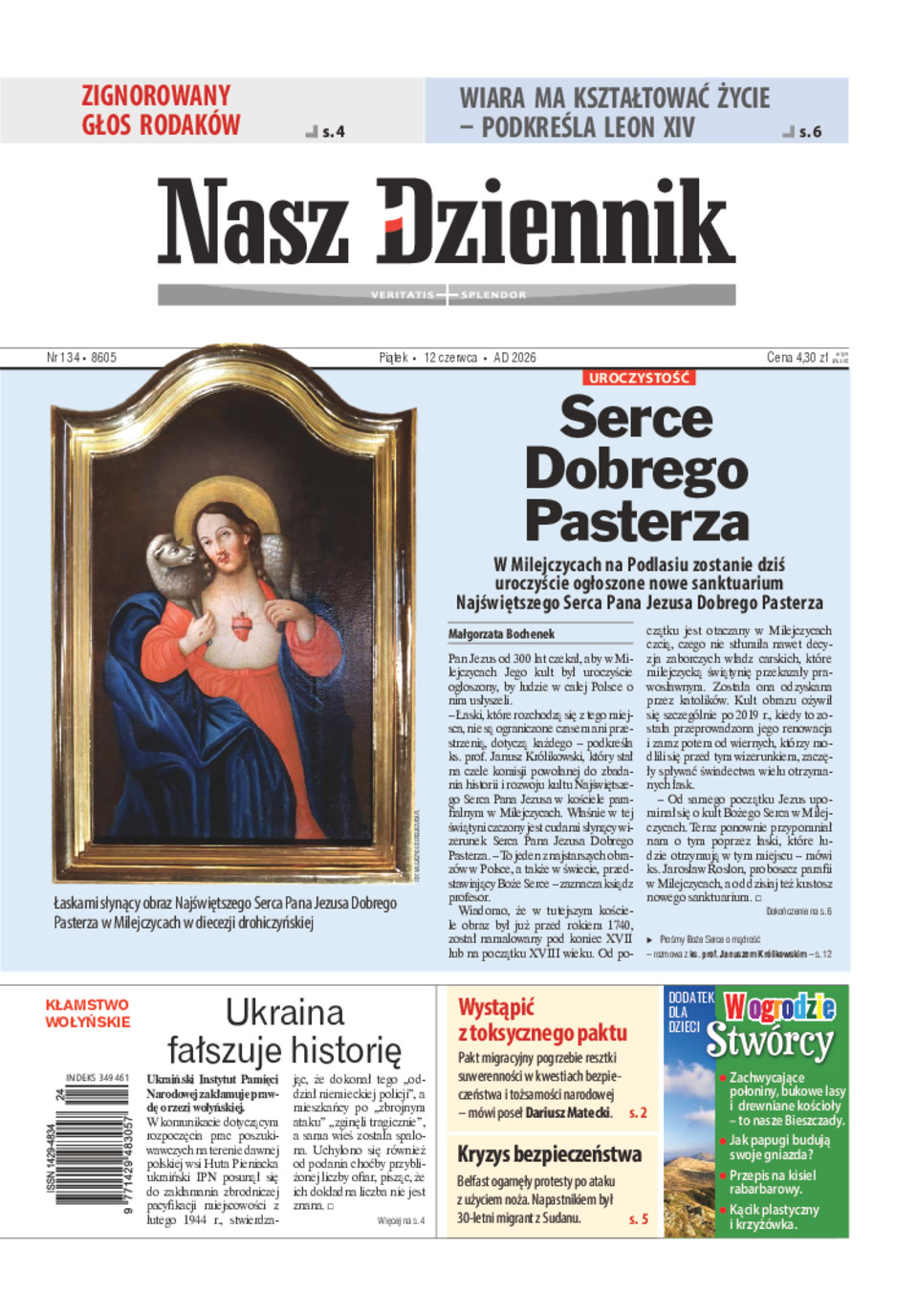 Nasz Dziennik, Piątek • 12 czerwca • AD 2026, Nr 134 (8605)