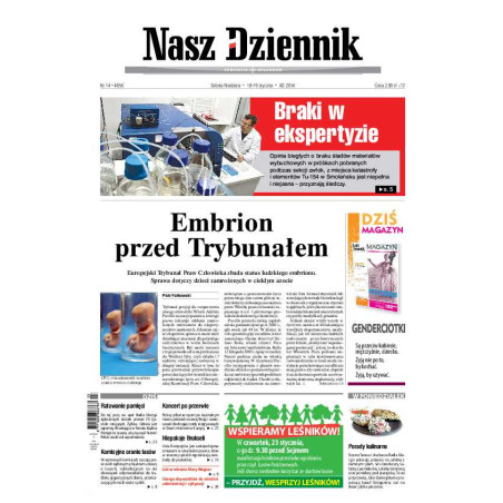 Nasz Dziennik z dnia 18.01.2014 wydanie PDF