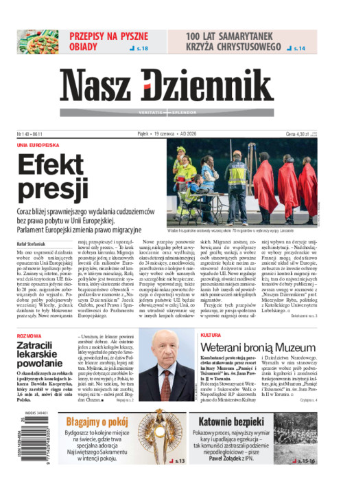 Nasz Dziennik, Piątek, 19 czerwca 2026, Nr 140...