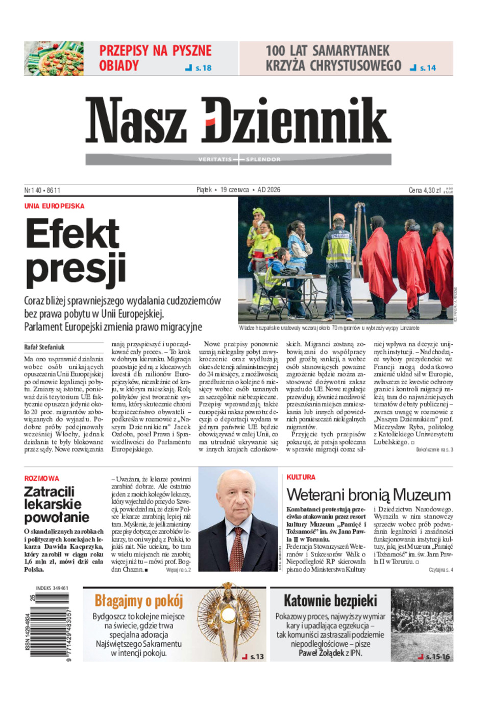 Nasz Dziennik, Piątek, 19 czerwca 2026, Nr 140 (8611)