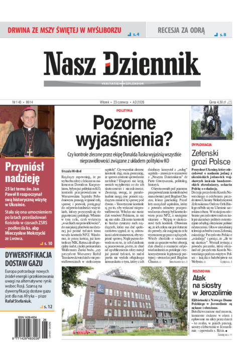 Nasz Dziennik, Wtorek, 23 czerwca 2026, Nr 143...