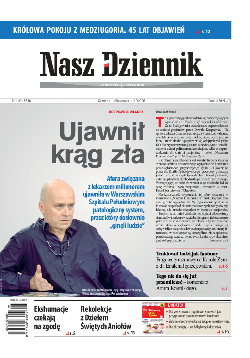 Nasz Dziennik, Czwartek, 25 czerwca 2026, Nr 145 (8616)